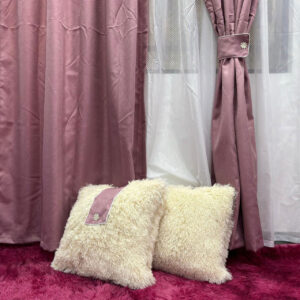 Cortina jacquard con velo en color Mora leche