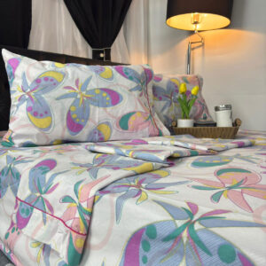 Juego de sábanas estampadas en 144 hilos, suave y resistente, ideal para mejorar el descanso y decorar el dormitorio.