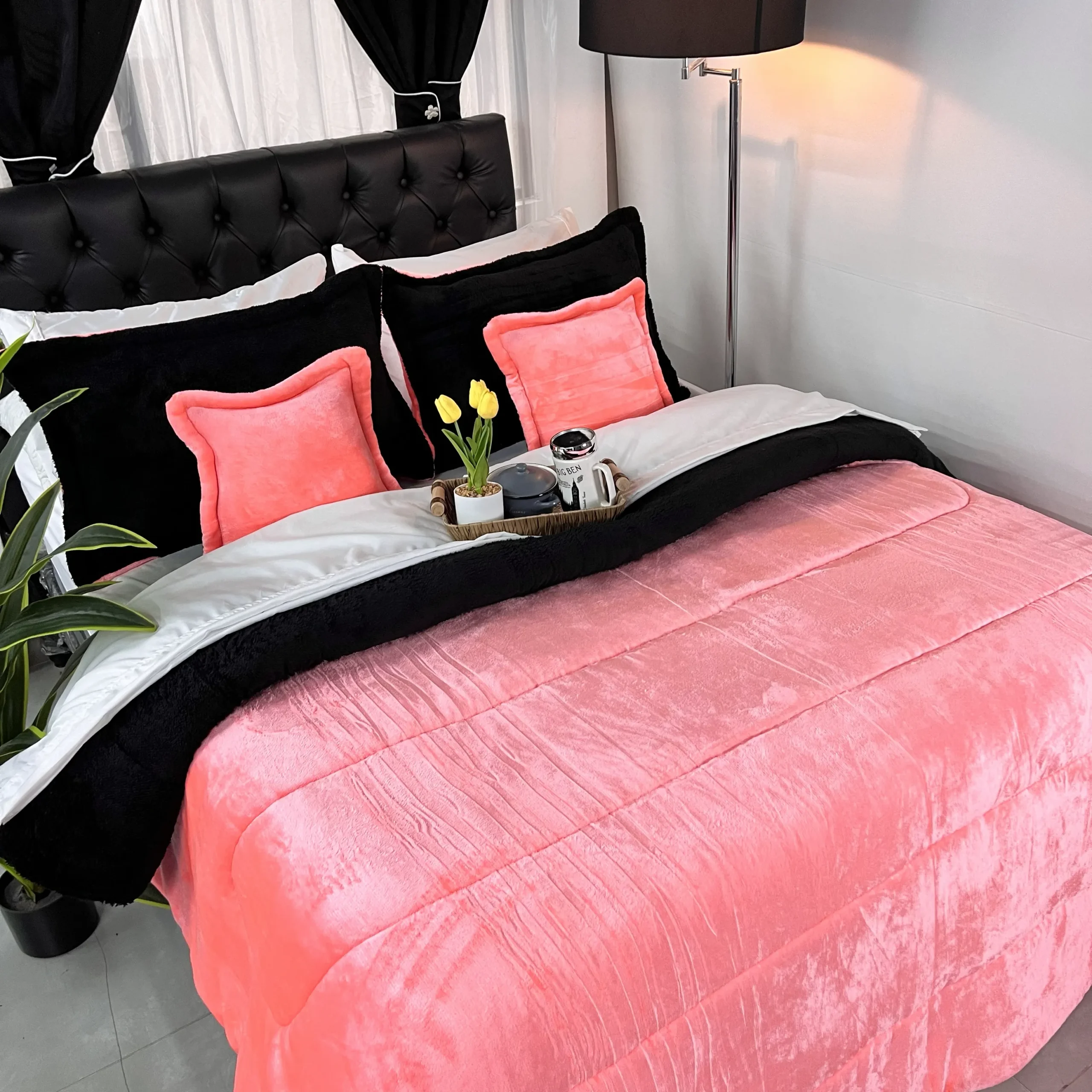 Edredón Berlín Rosa Coral - Negro - Image 3