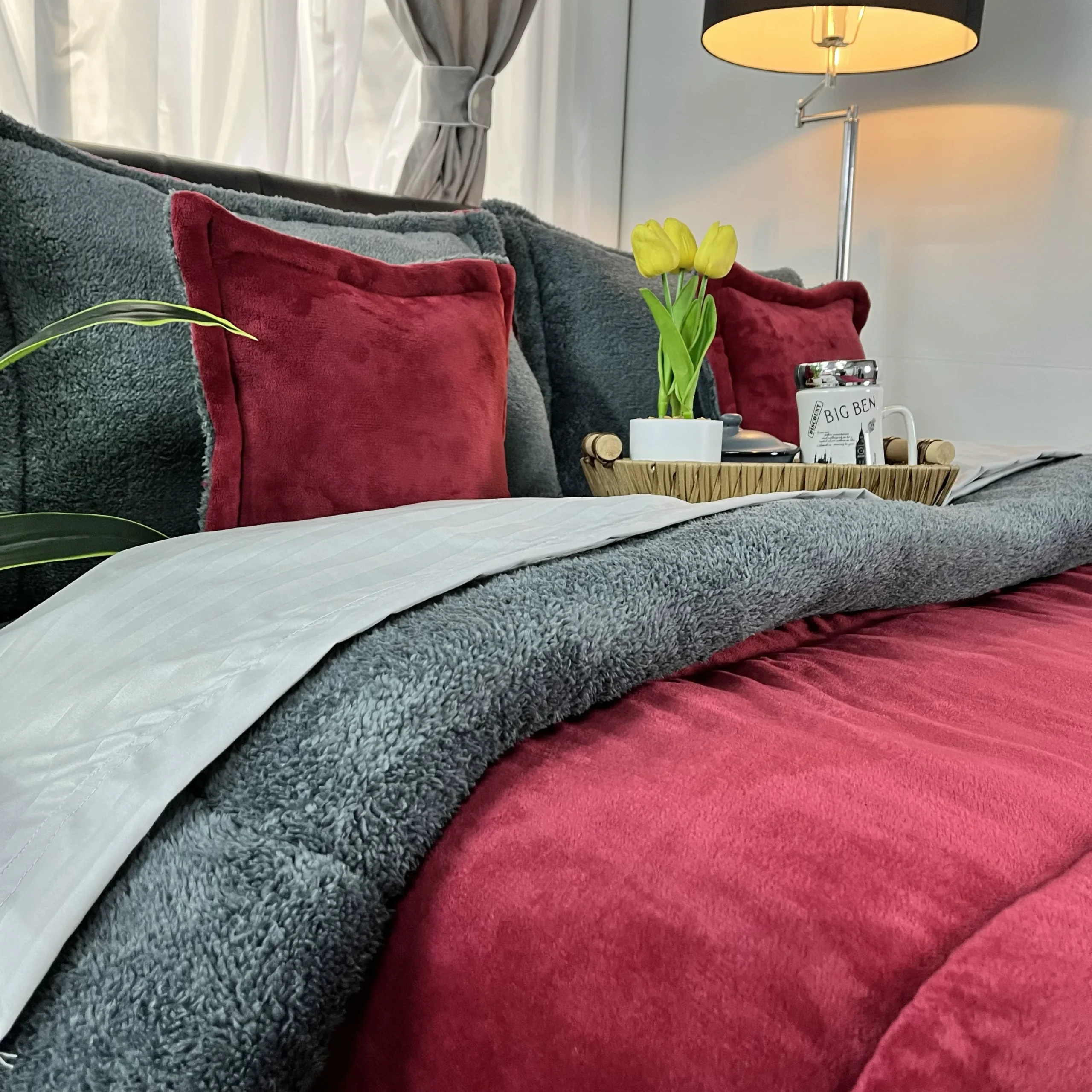 Edredón Berlín Vino Tinto - Gris Oscuro - Image 2