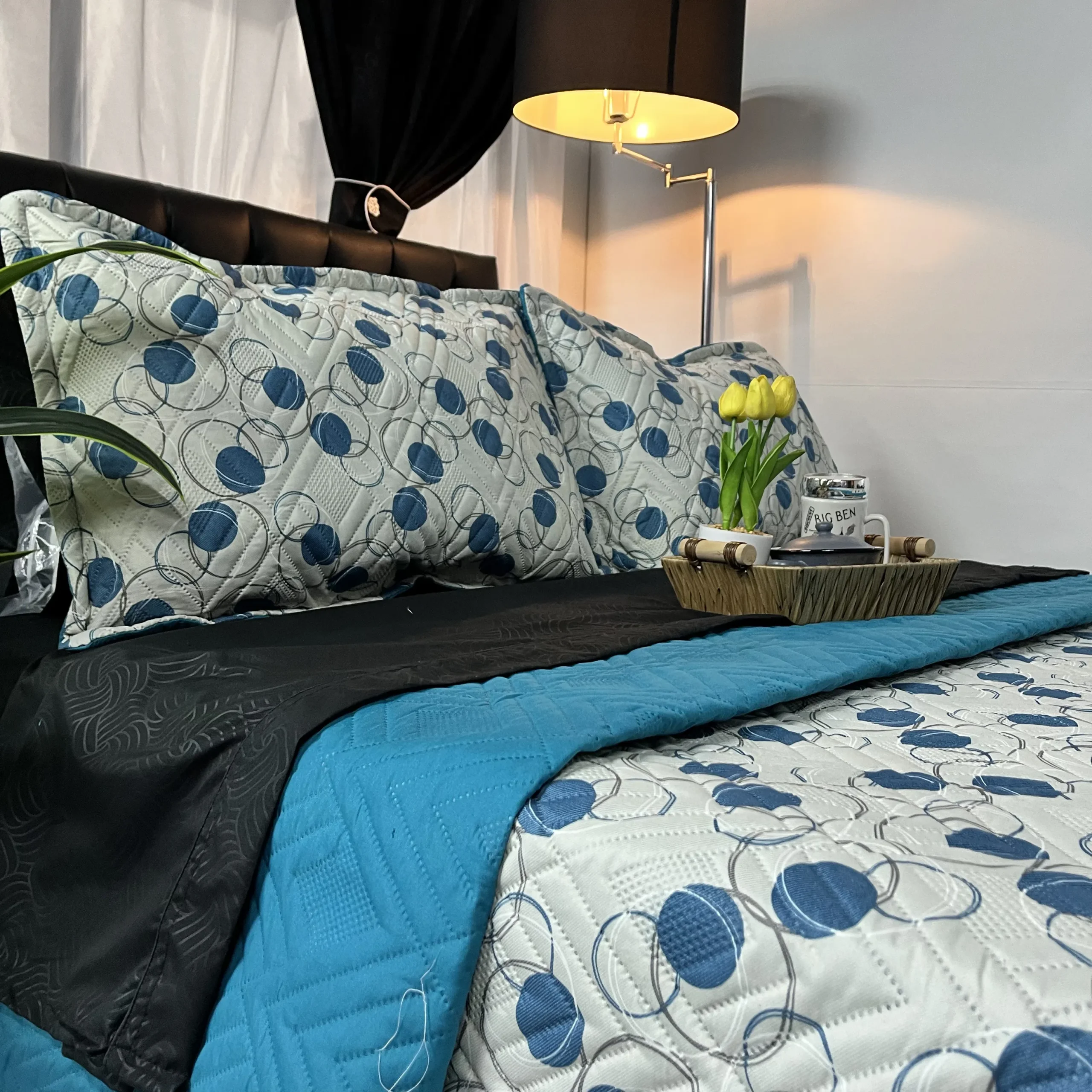 Colcha Combinada Circulos Azules - Image 2