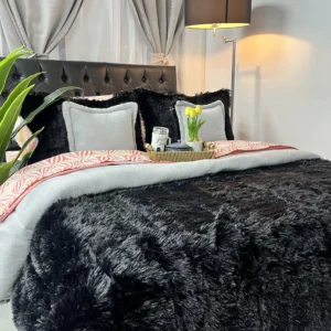 Edredón de felpa suave para cama doble con diseño acogedor para dormitorio