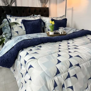 Edredón estampado ovejero para cama doble, suave y acogedor para dormitorio.