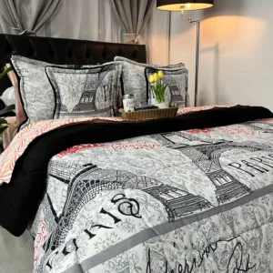 Edredón estampado ovejero para cama doble, suave y acogedor para dormitorio.