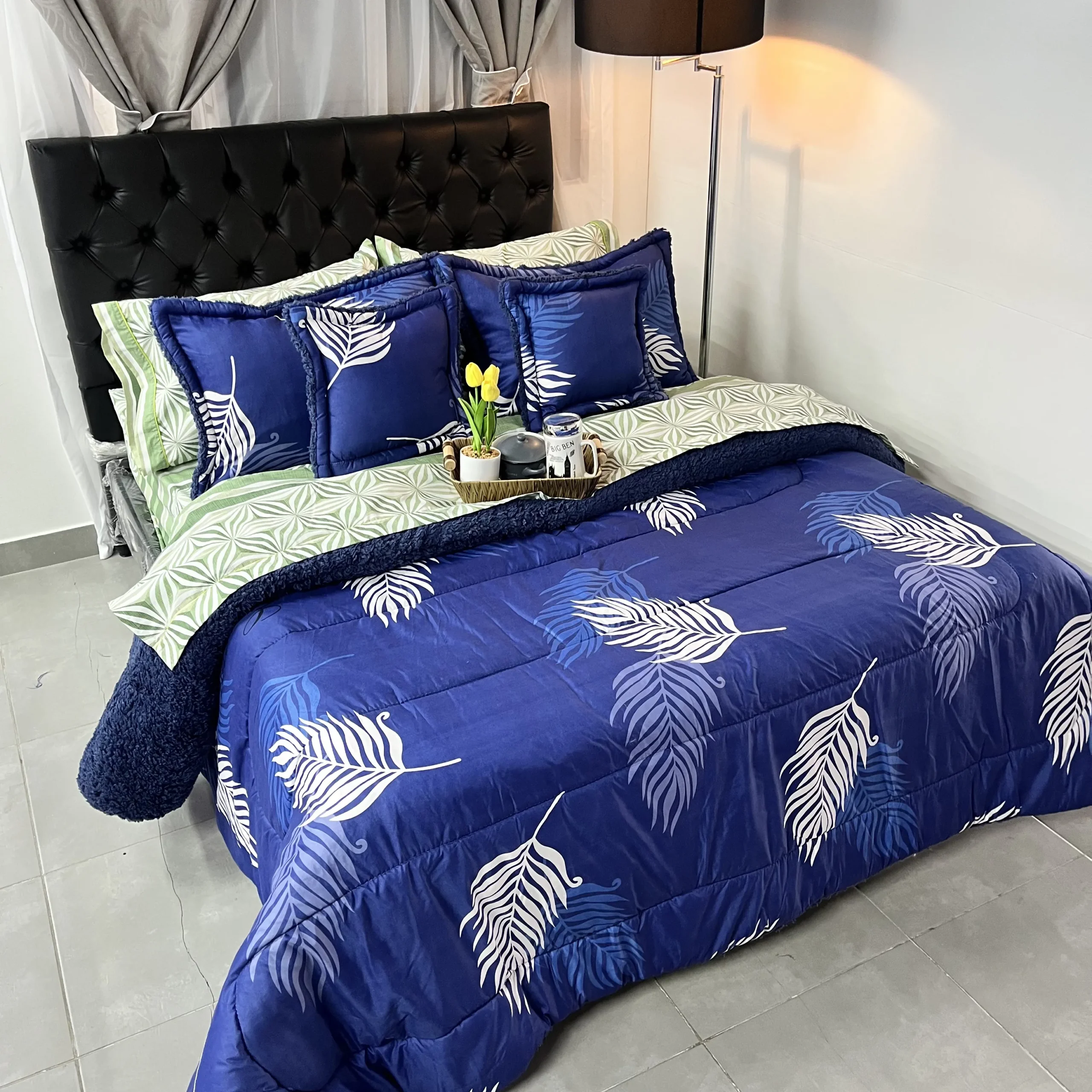 Edredón danés estampado para cama doble con diseño moderno y acogedor para dormitorio