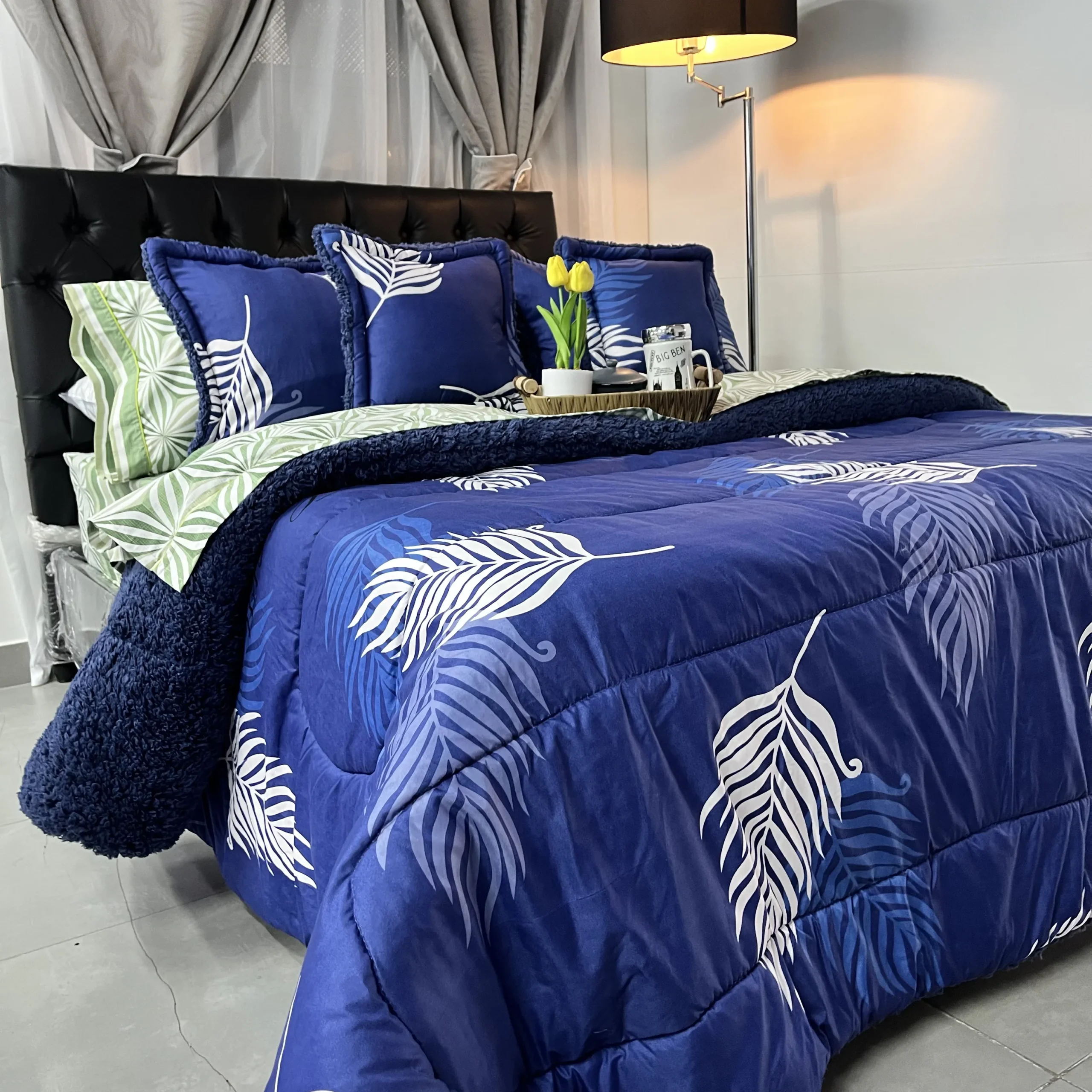 Edredón ovejero estampado con diseño de ovejero para cama doble, suave y acogedor para dormitorio