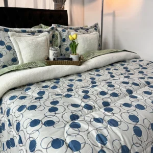 Edredón estampado ovejero para cama doble, suave y acogedor para dormitorio.