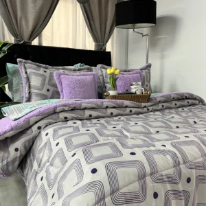 Edredón estampado ovejero para cama doble, suave y acogedor para dormitorio