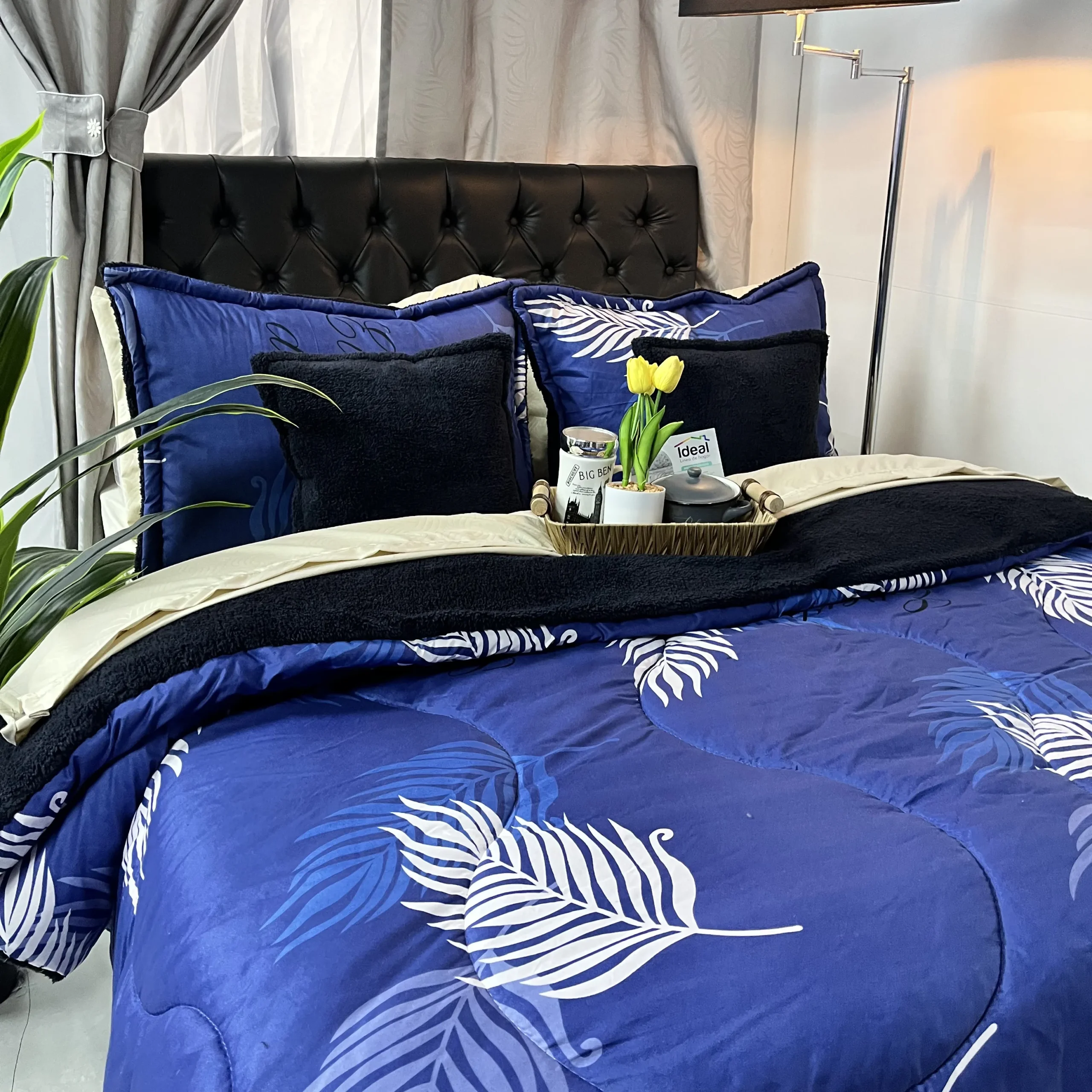 Edredón estampado ovejero para cama doble, cálido, suave y acogedor para dormitorio