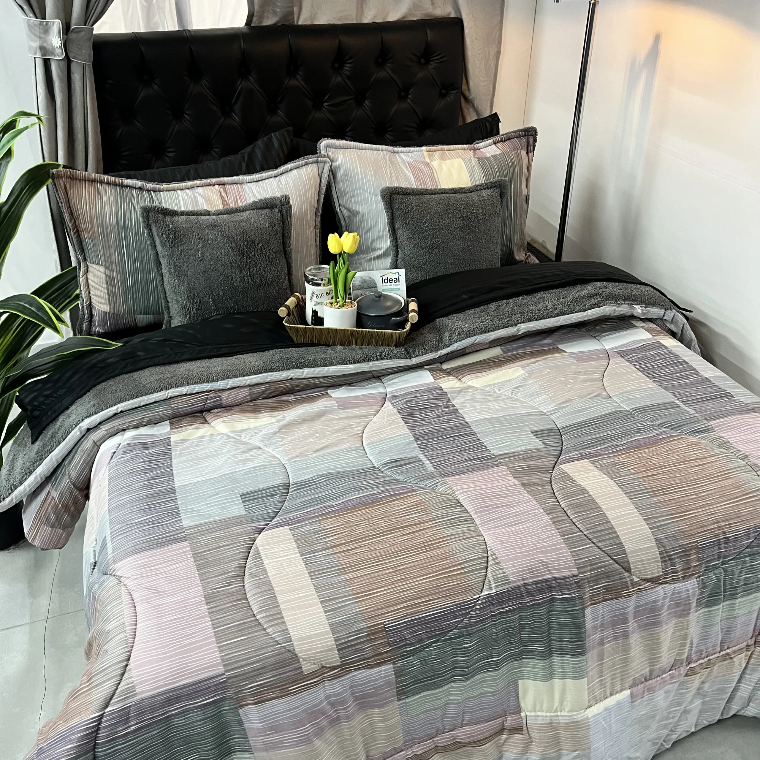 Edredón estampado ovejero para cama doble, cálido, suave y acogedor para dormitorio