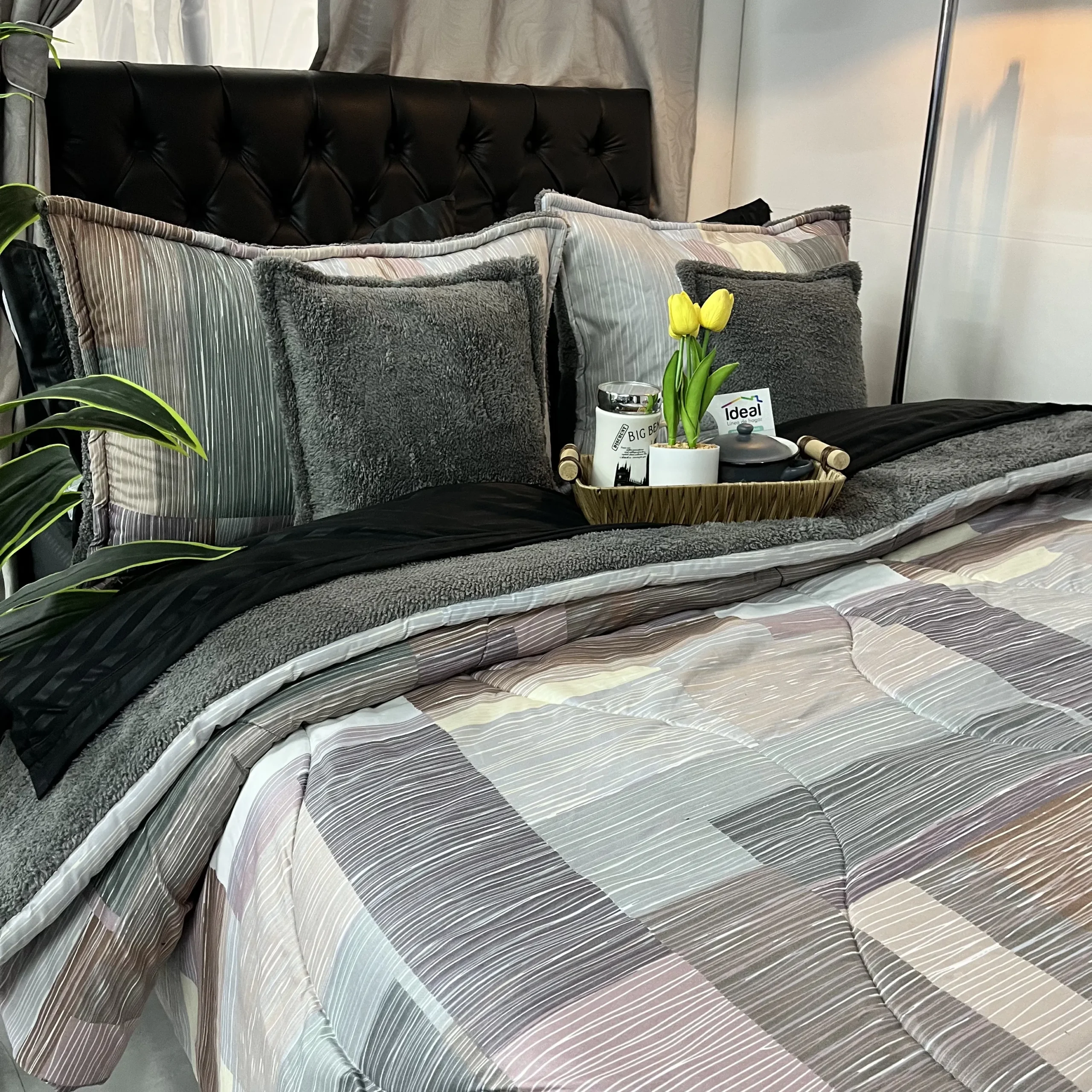 Edredón estampado ovejero para cama doble, cálido, suave y acogedor para dormitorio