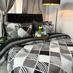 Edredón estampado ovejero para cama doble, cálido, suave y acogedor para dormitorio.