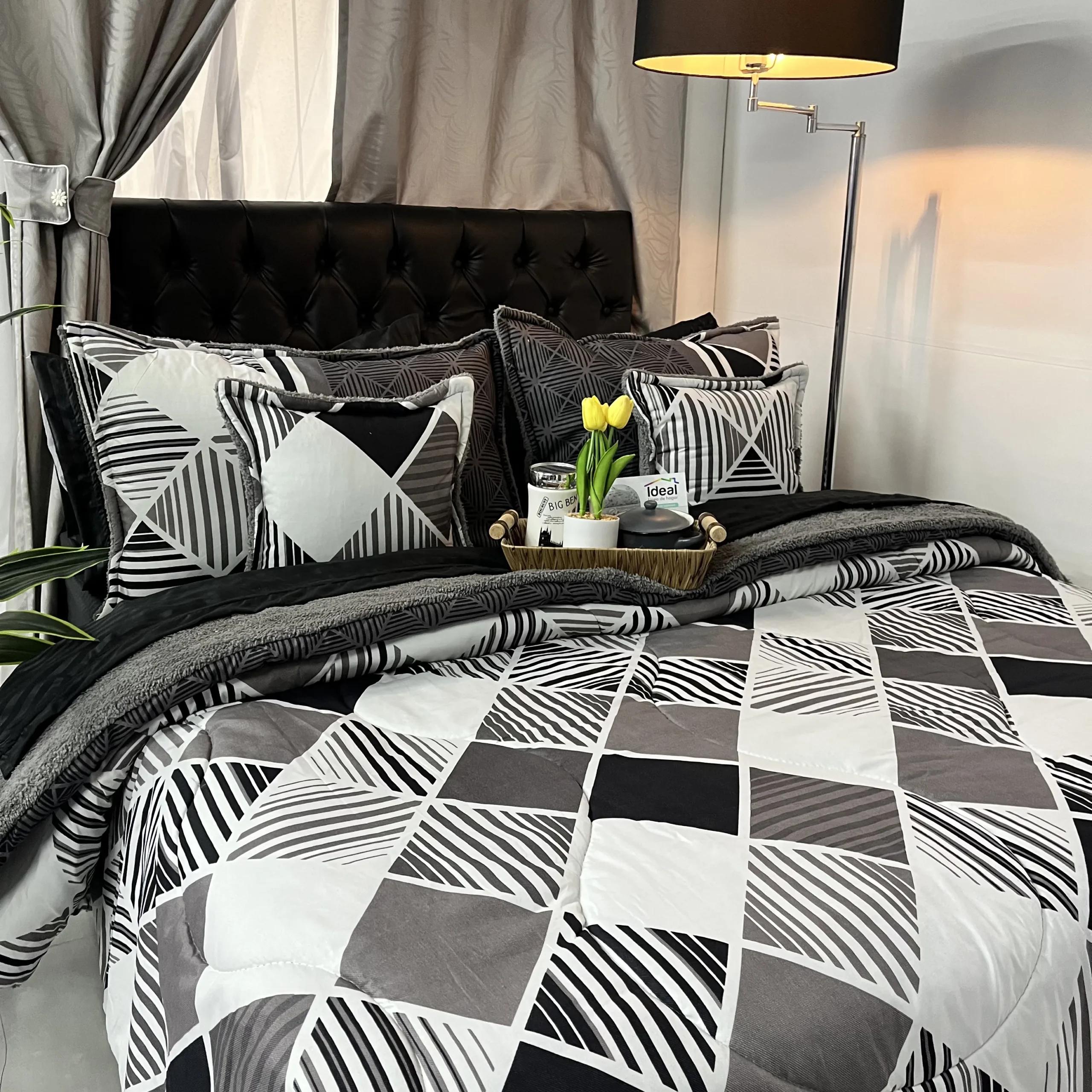 Edredón estampado ovejero para cama doble, cálido, suave y acogedor para dormitorio.
