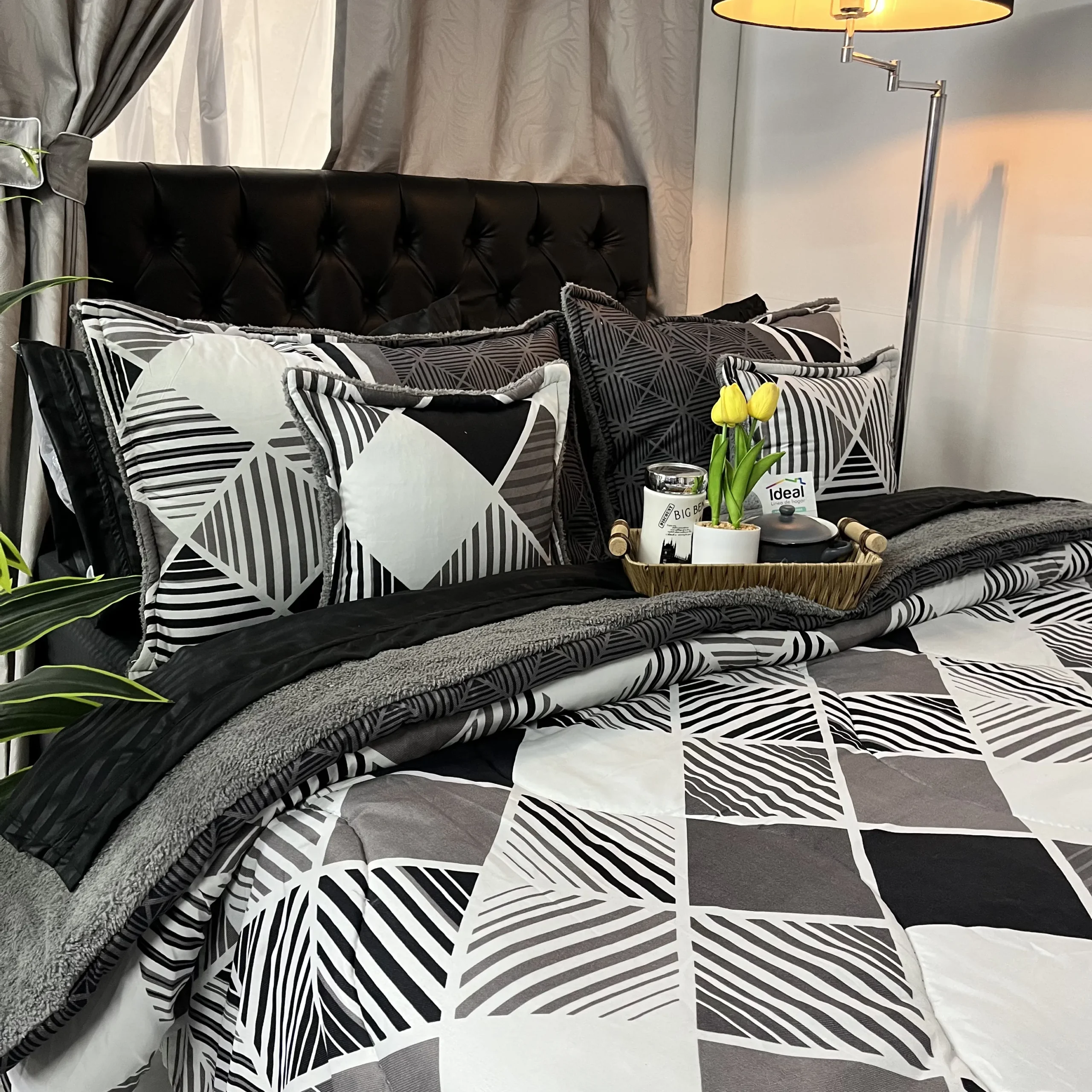 Edredón estampado ovejero para cama doble, cálido, suave y acogedor para dormitorio.