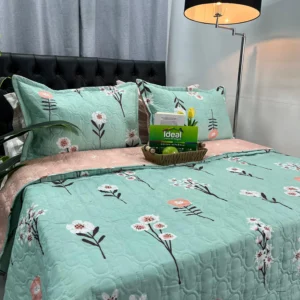 Colcha estampada decorativa y ligera sobre cama con diseño moderno para la habitación